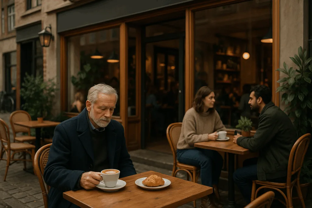 Illustration af århus cafe