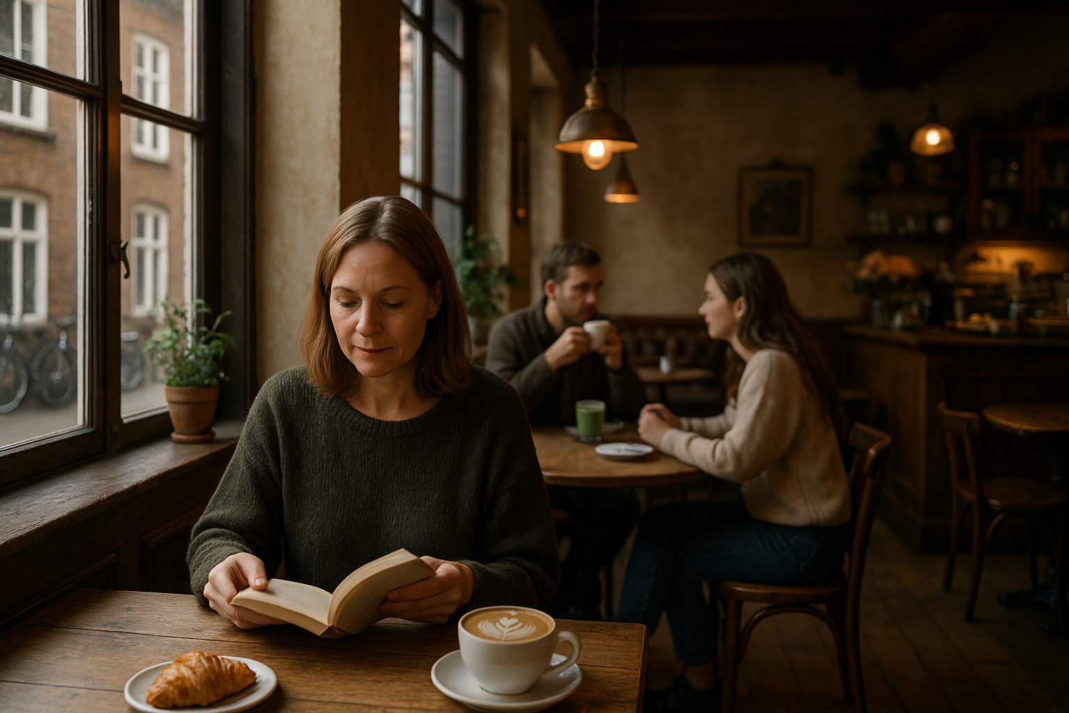 Illustration af cafe i århus