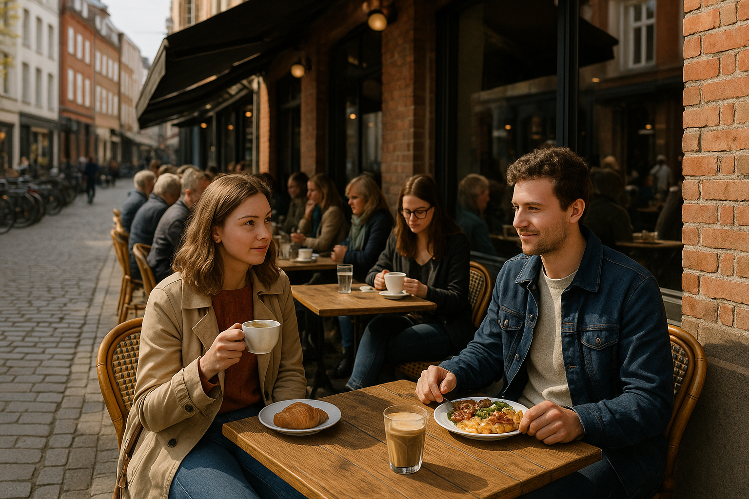 Illustration af cafeer i århus