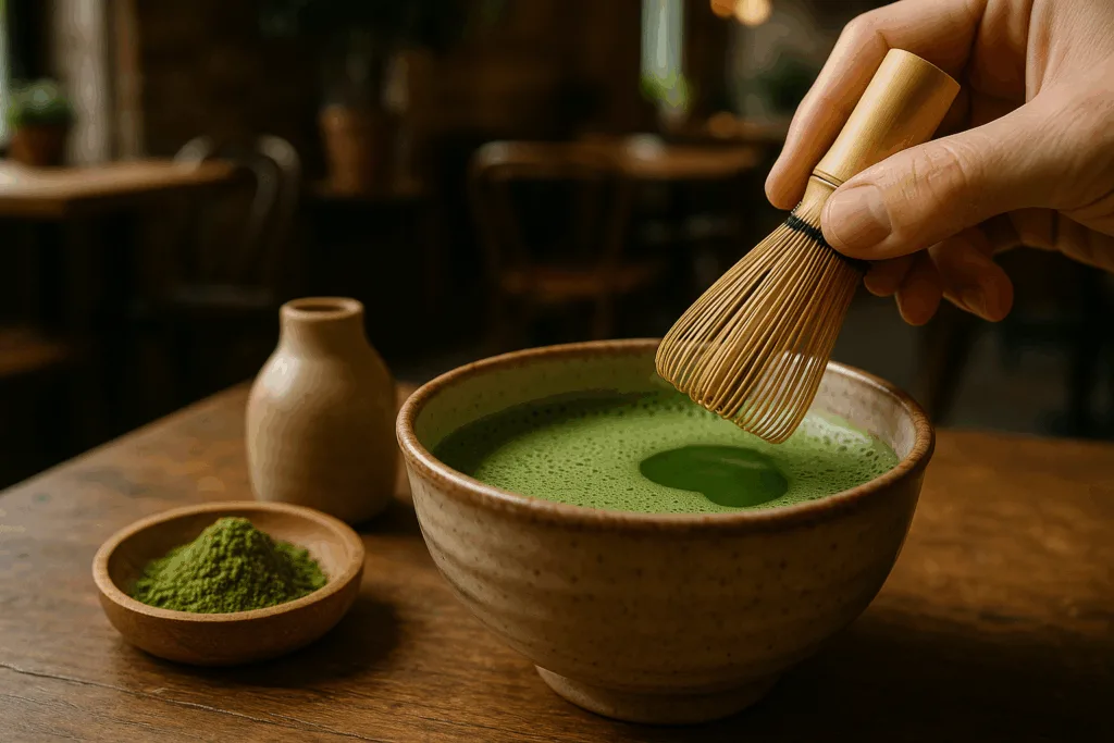 Illustration af hvad smager matcha af
