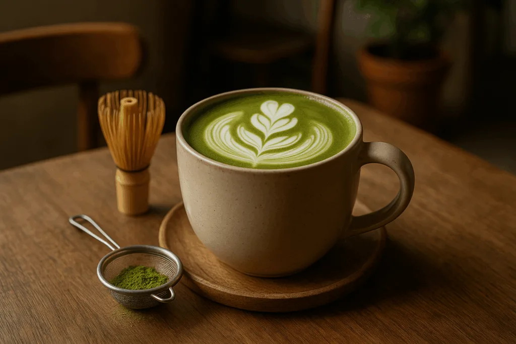 Illustration af hvordan laver man matcha latte