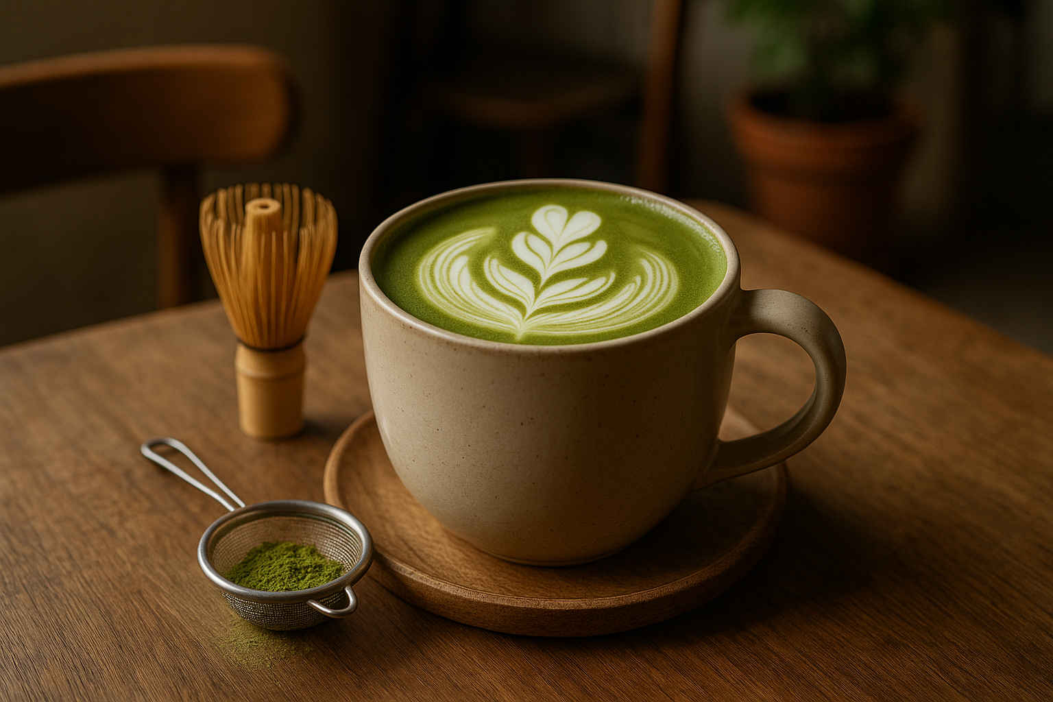 Illustration af hvordan laver man matcha latte