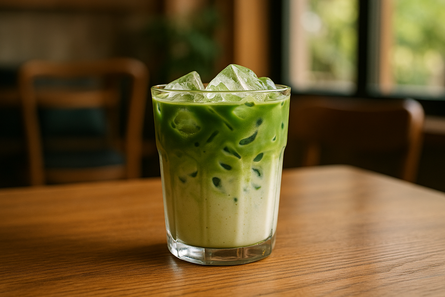 Illustration af iced matcha latte
