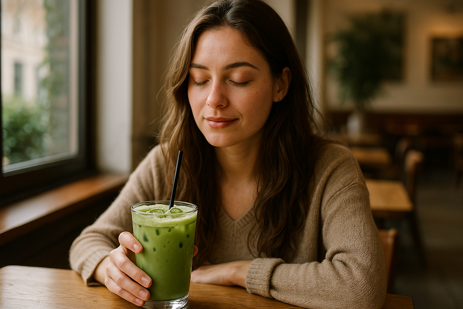Illustration af matcha drink