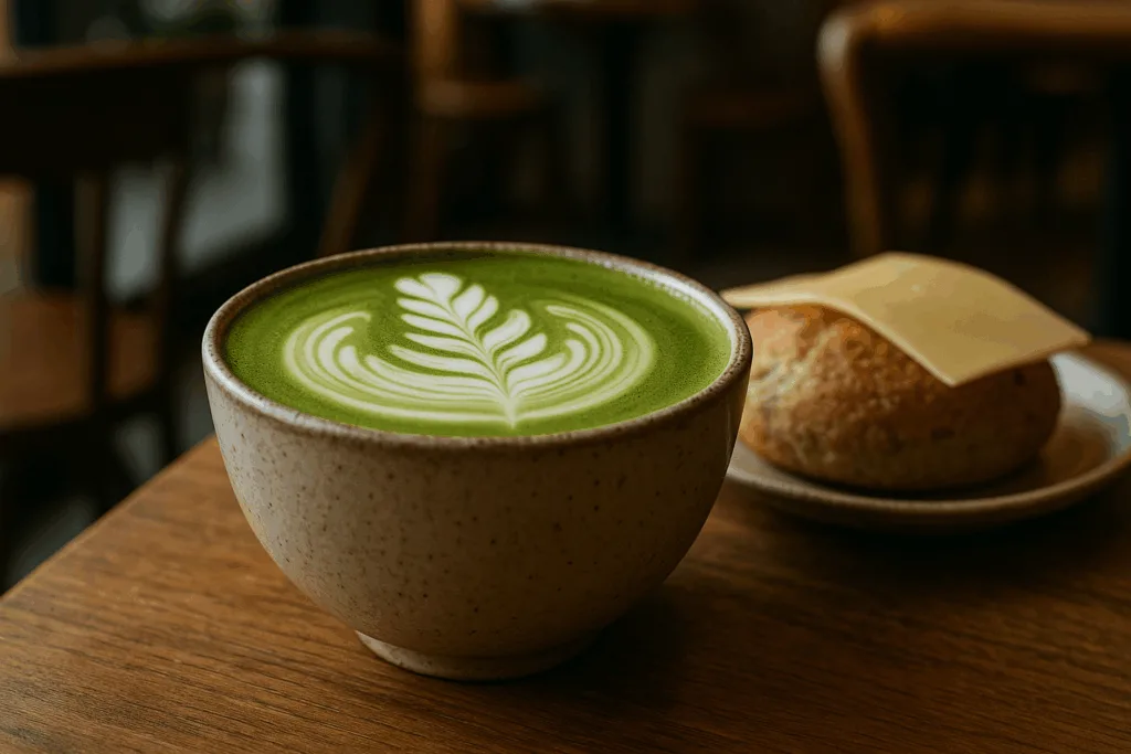 Illustration af matcha green tea