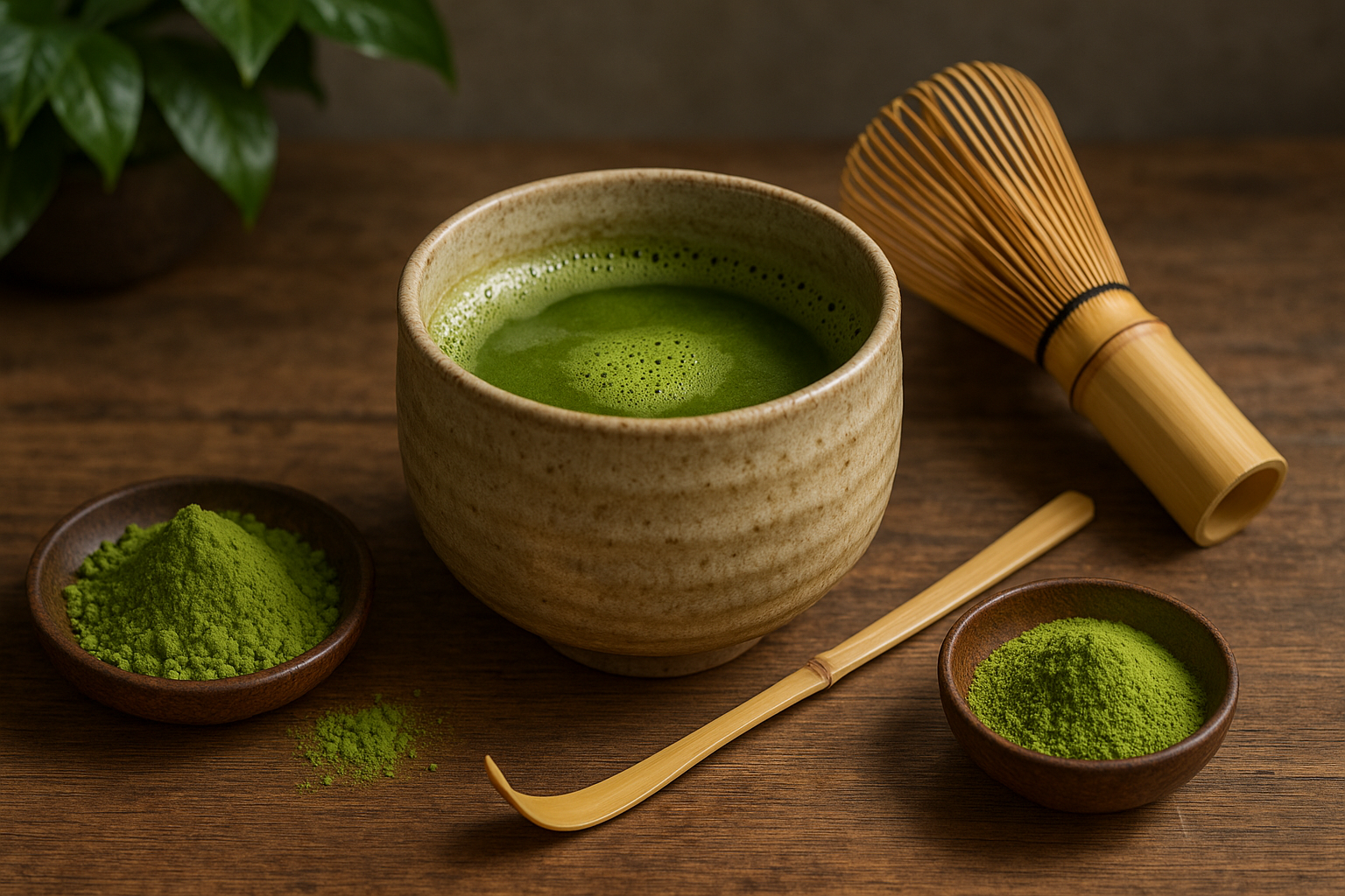 Illustration af matcha koffein