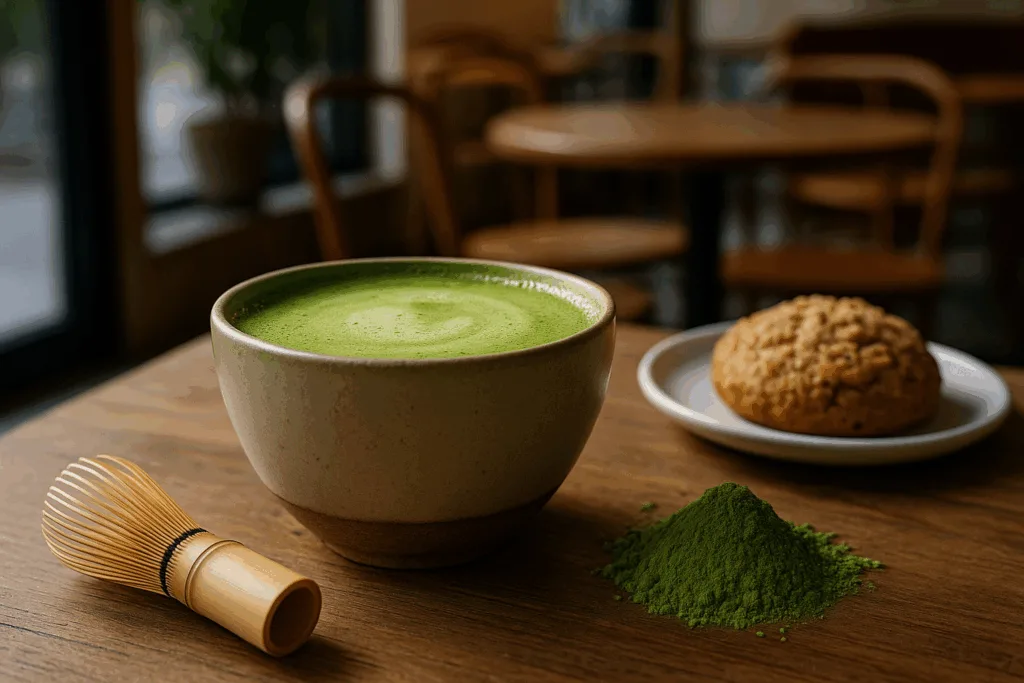 Illustration af matcha pulver