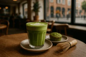 Illustration af matcha bar