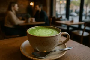 Illustration af matcha green