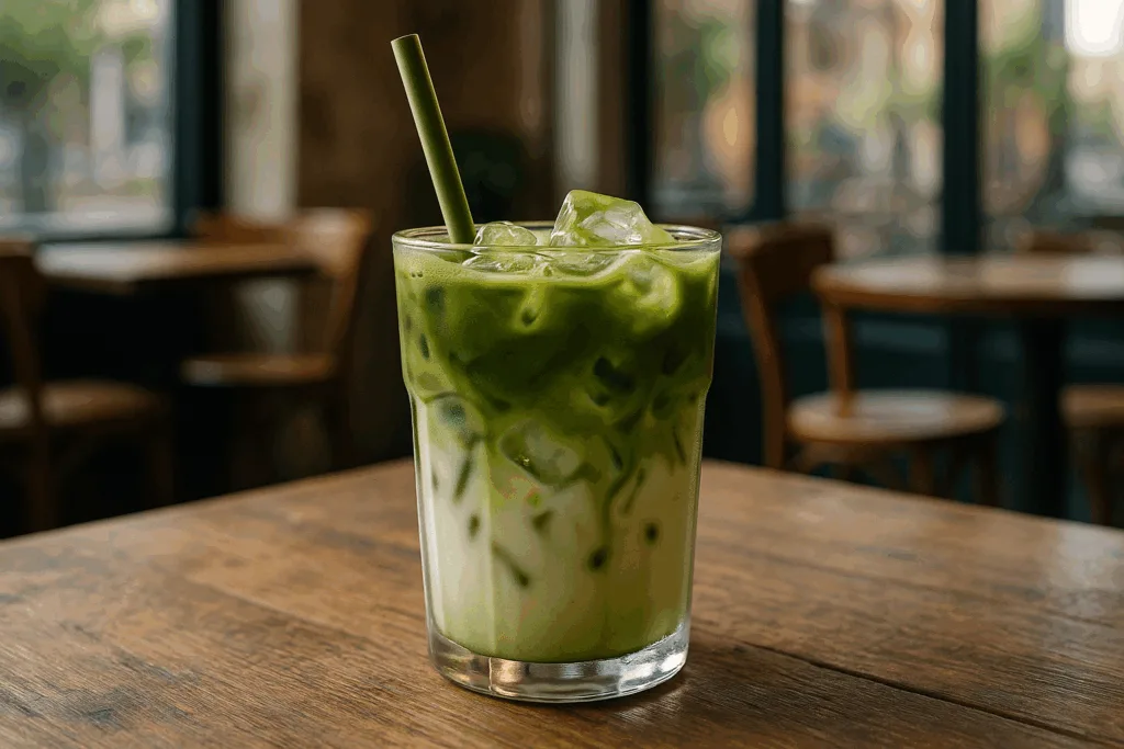 Illustration af matcha is latte