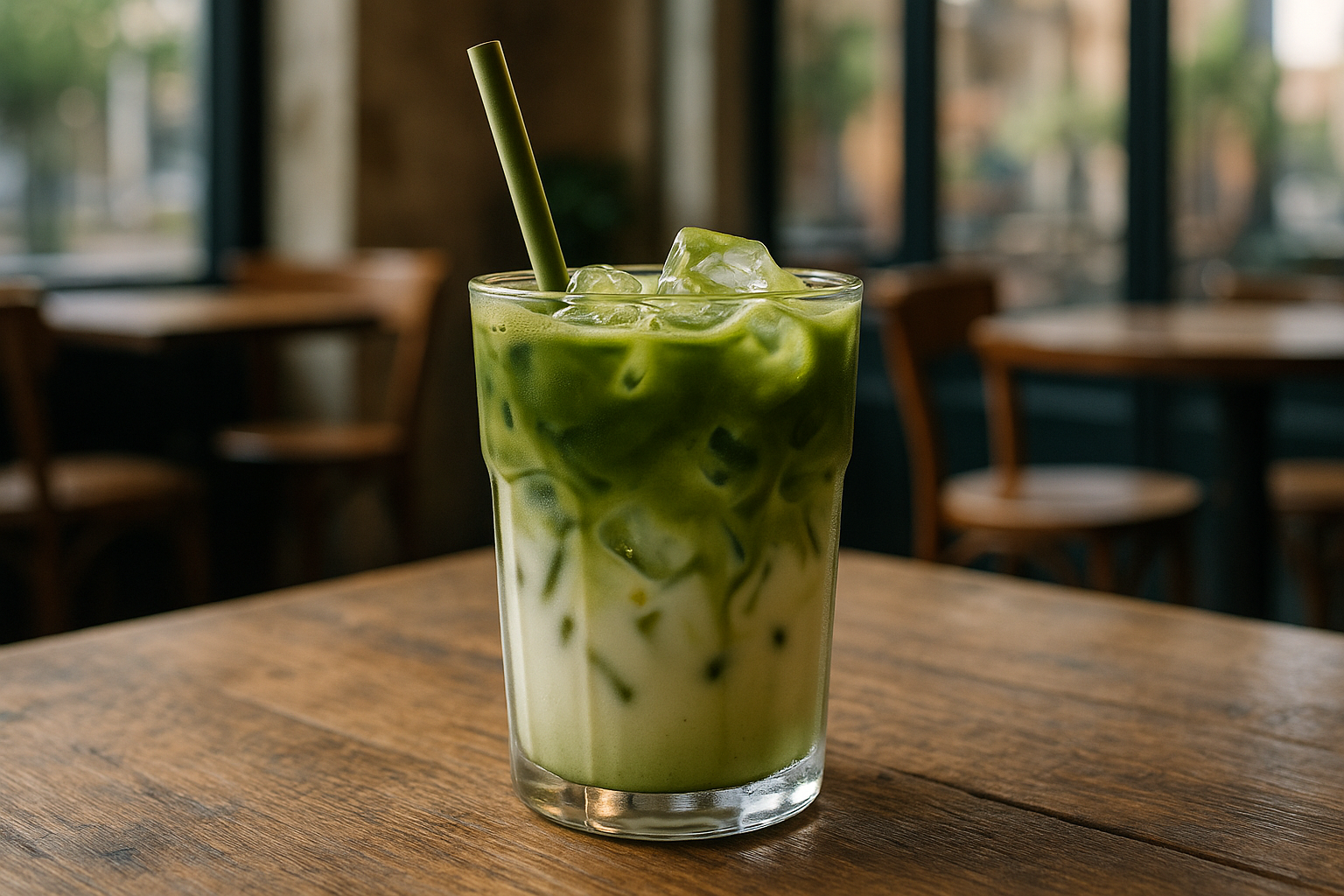 Illustration af matcha is latte