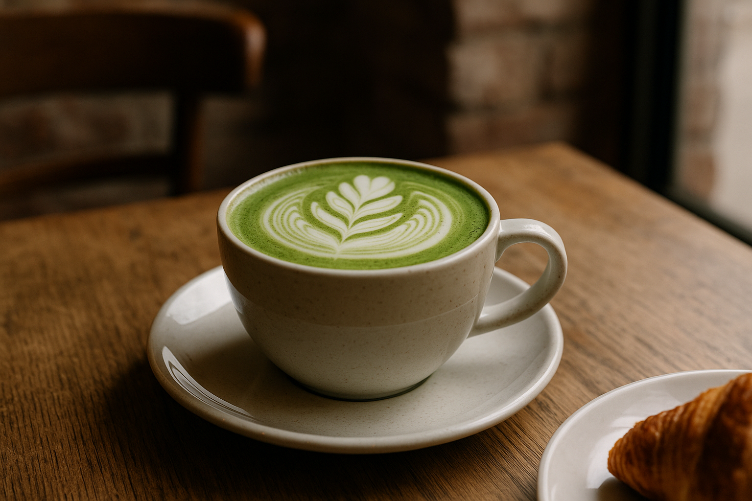 Illustration af matcha latte kalorier