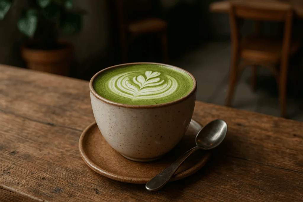 Illustration af matcha te sundt