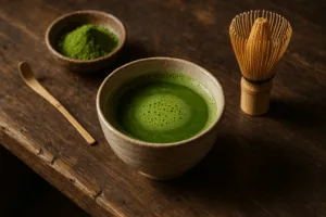 Illustration af te matcha