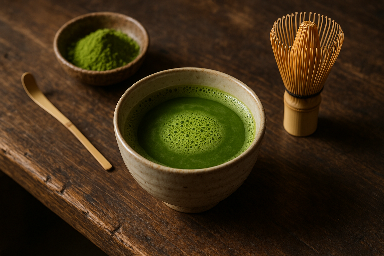 Illustration af te matcha