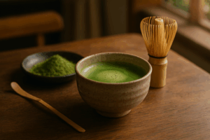 Illustration af ceremoniel matcha