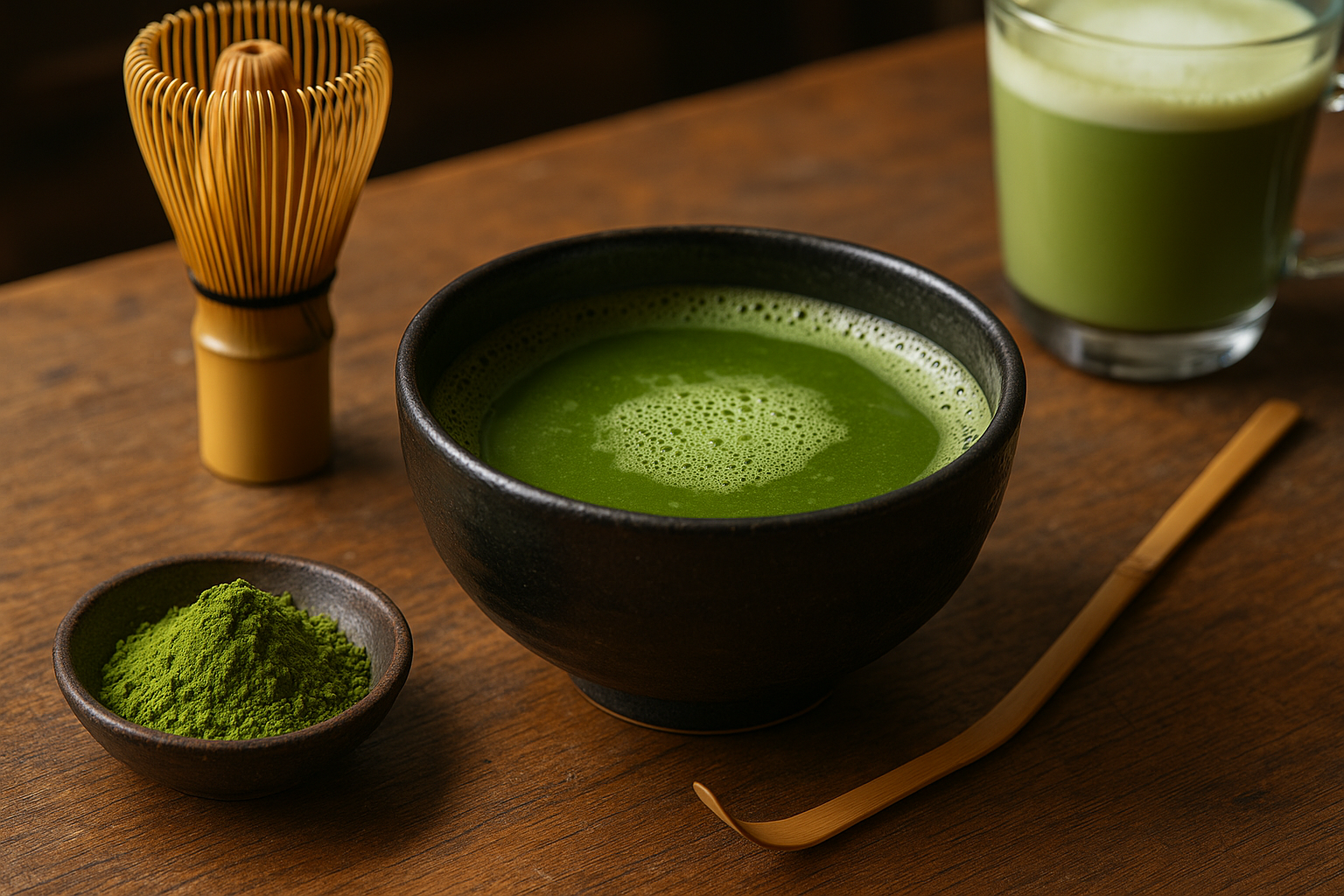 Illustration af japansk matcha