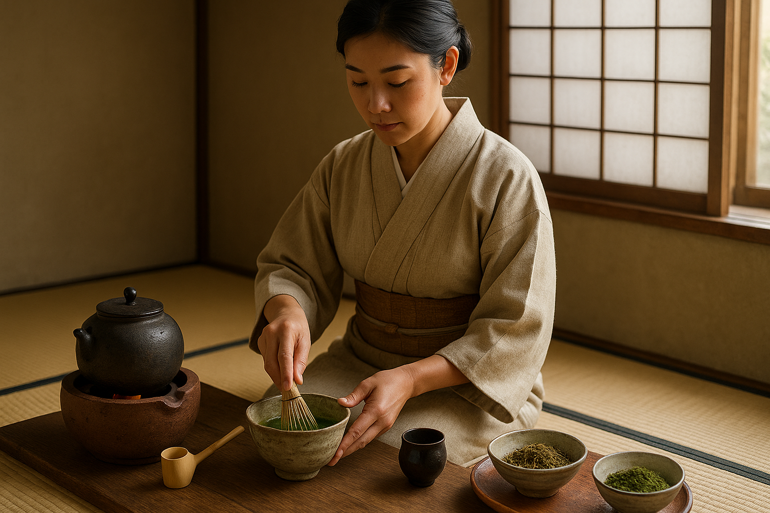 Illustration af japansk te