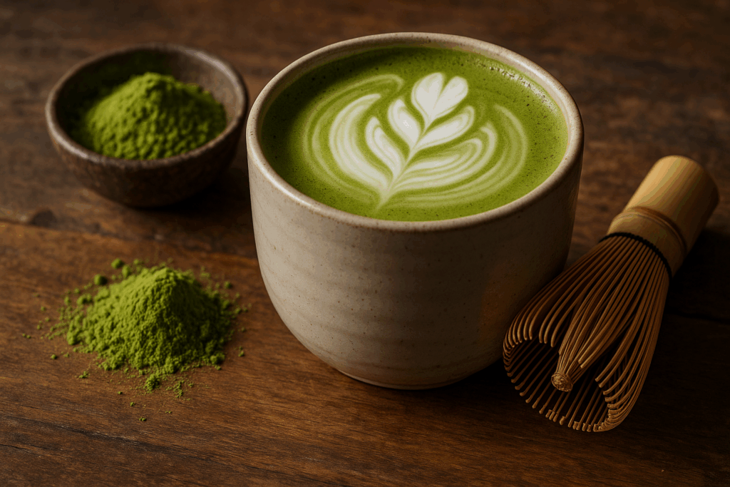 Illustration af køb matcha pulver