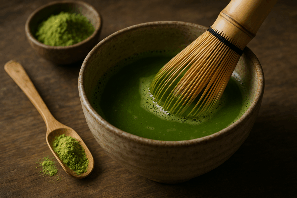 Illustration af matcha børste