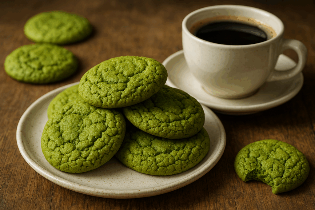 Illustration af matcha cookies
