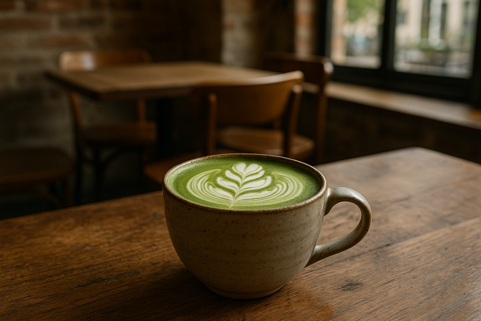 Illustration af matcha energy