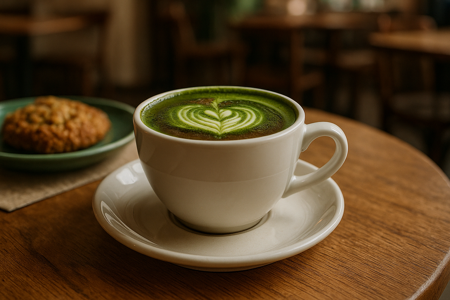 Illustration af matcha kaffe