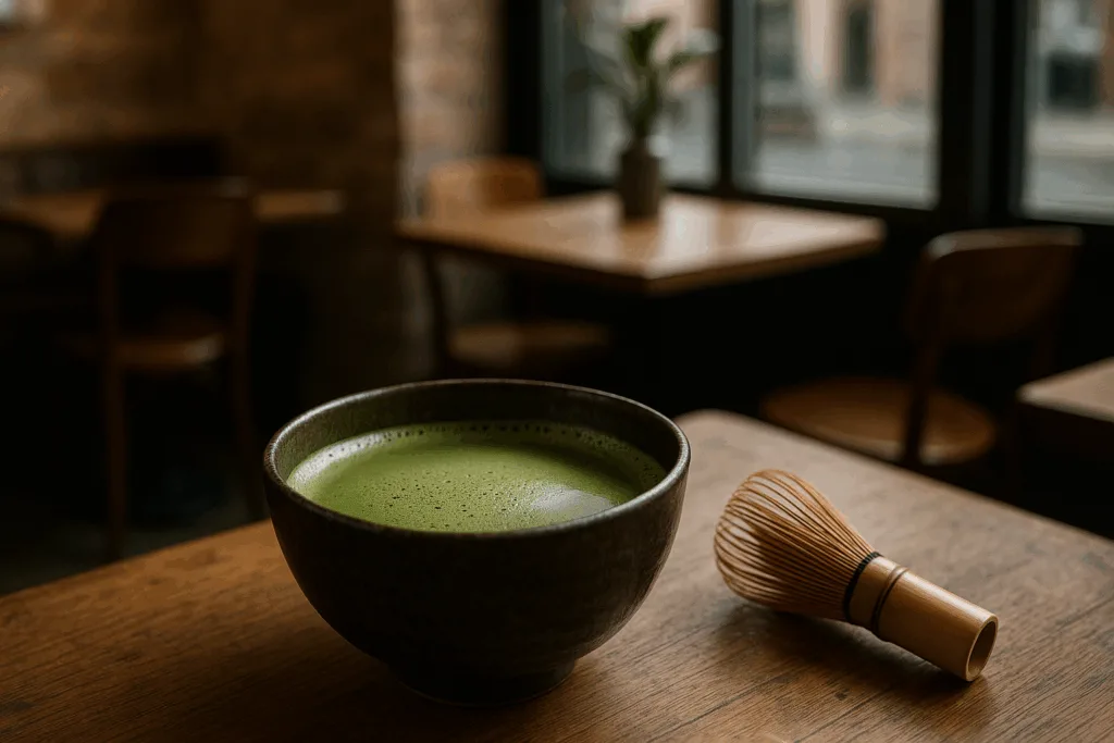 Illustration af matcha kop