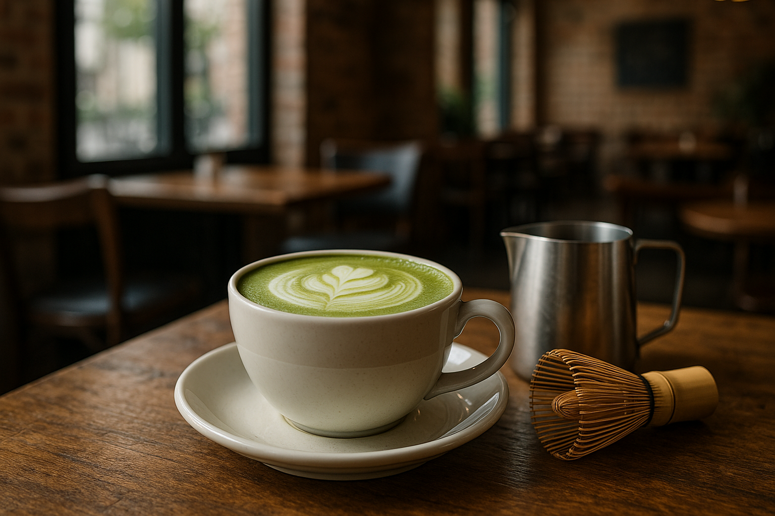 Illustration af matcha latte opskrift