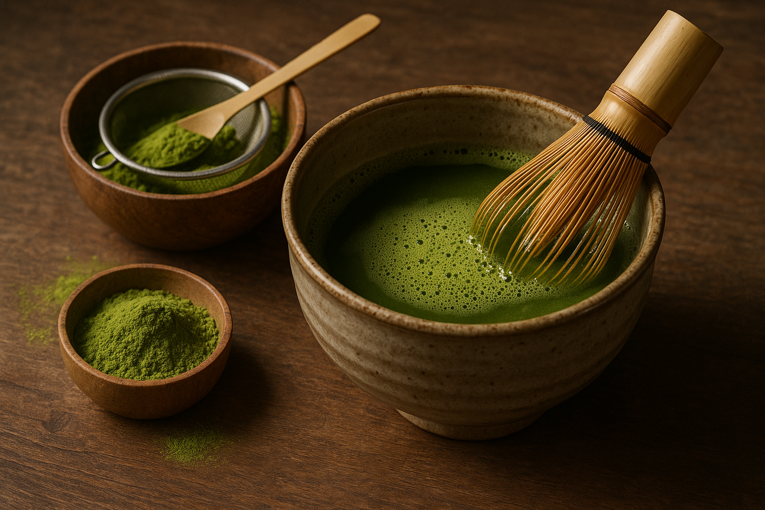 Illustration af matcha opskrift