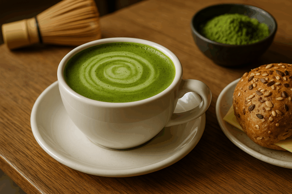 Illustration af matcha plant