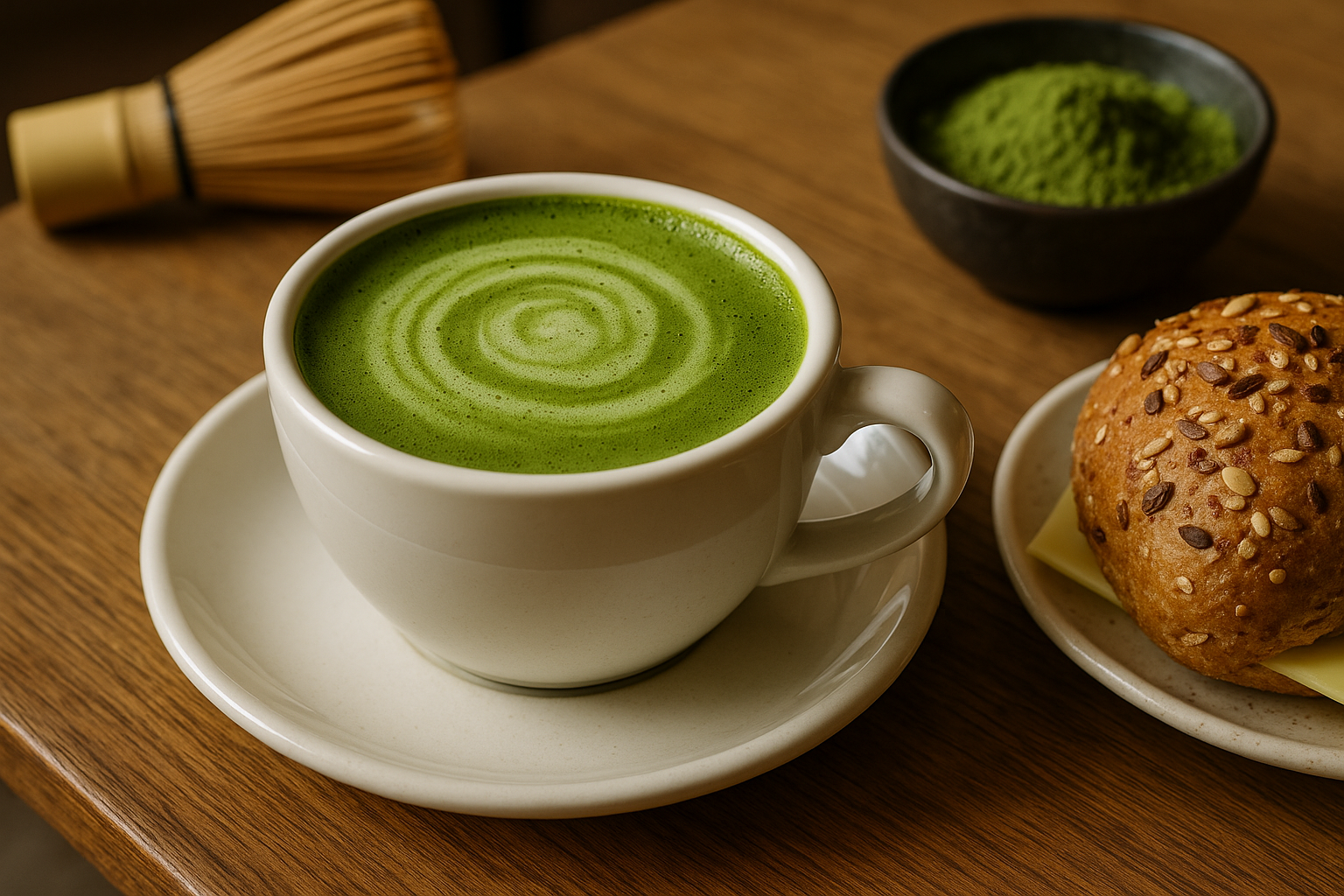 Illustration af matcha plant