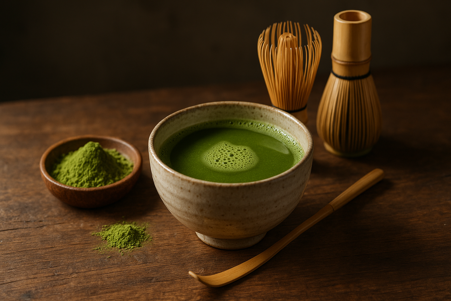 Illustration af matcha plante