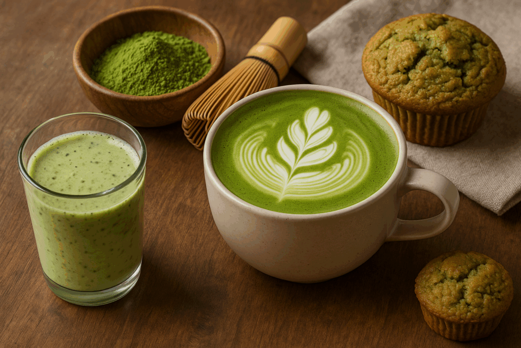 Illustration af matcha powder