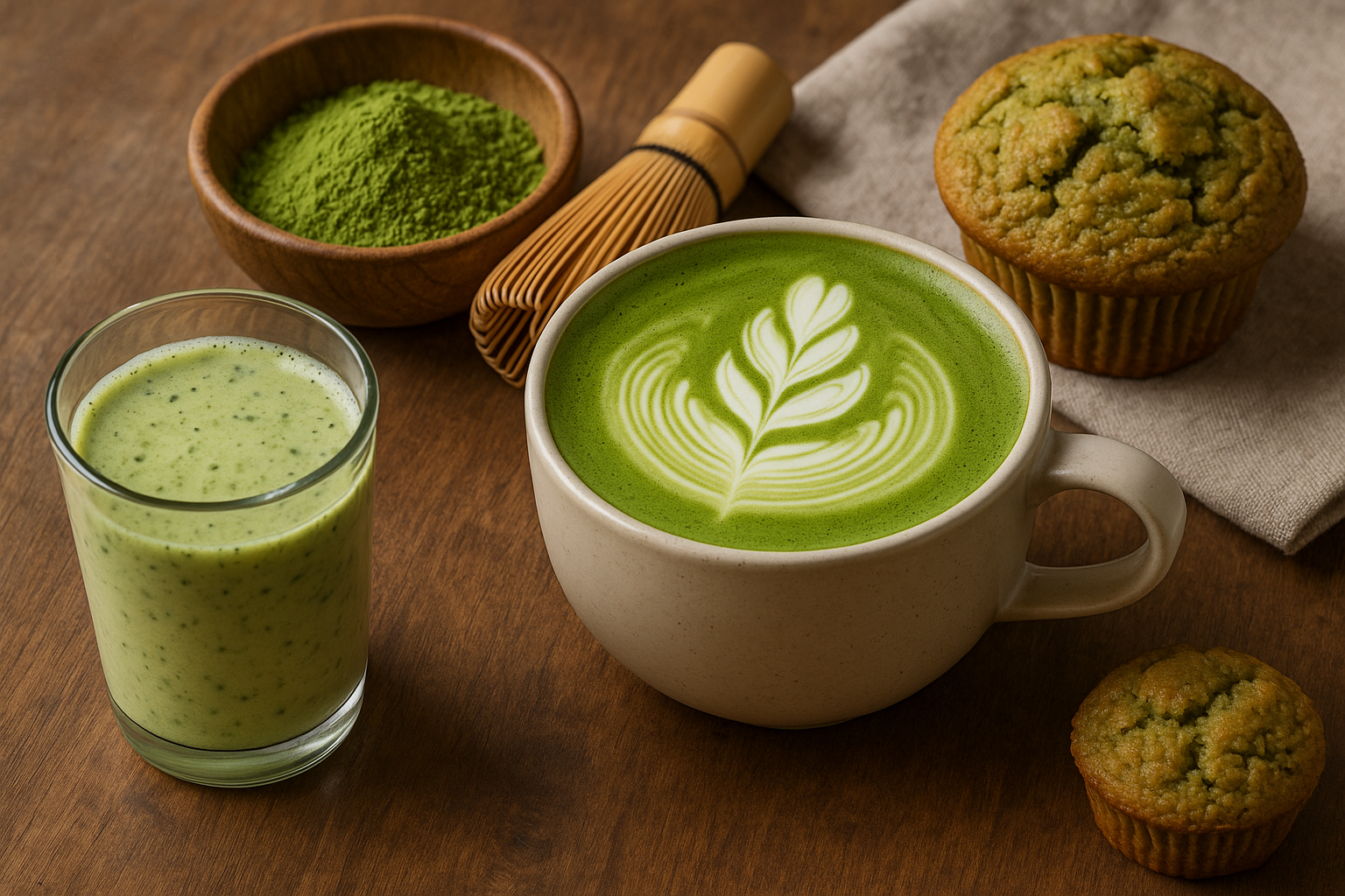 Illustration af matcha powder