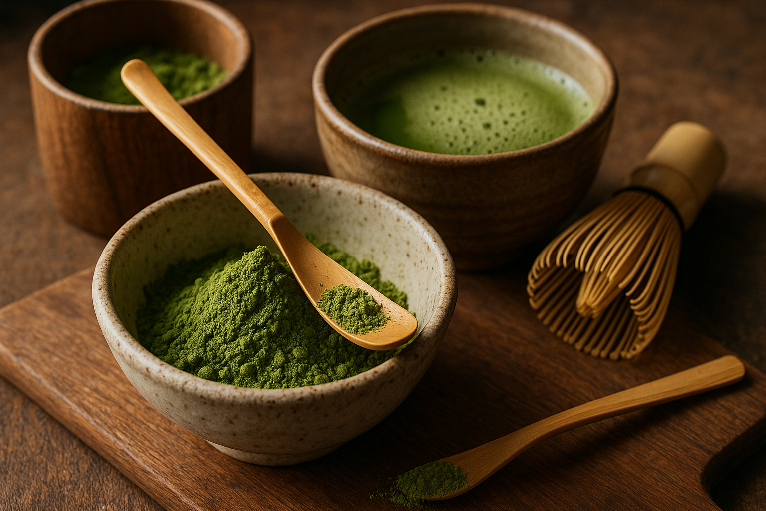 Illustration af matcha ske