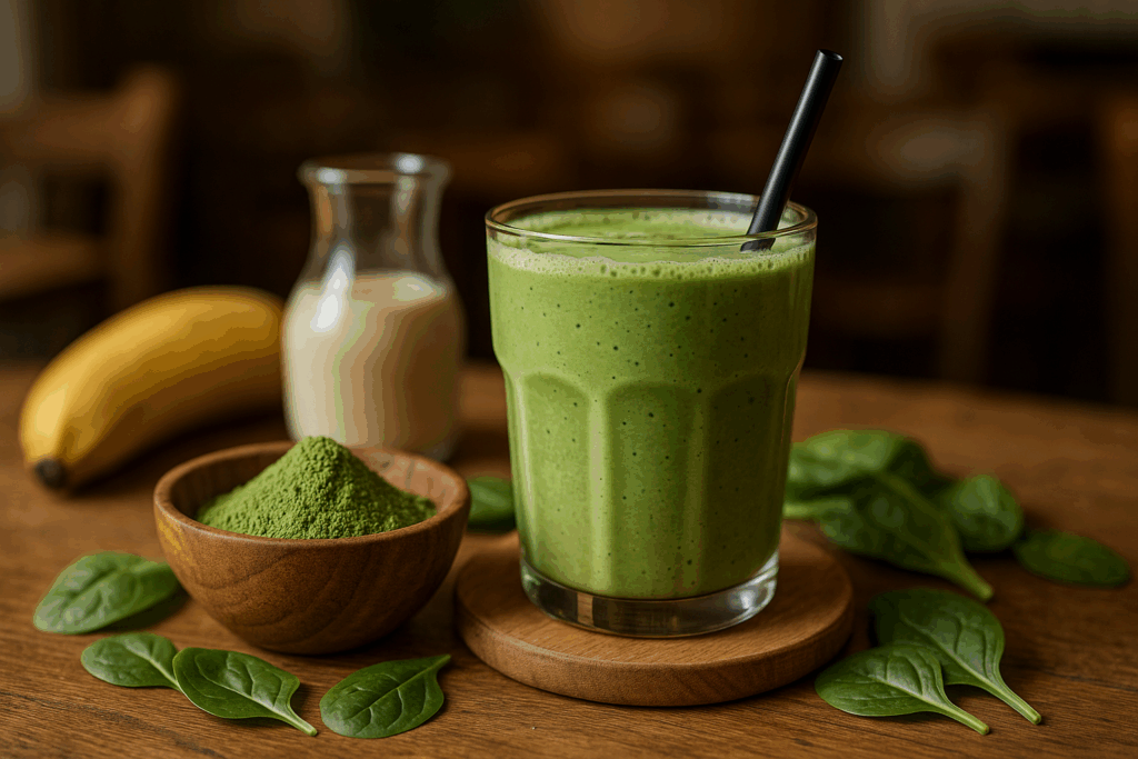 Illustration af matcha smoothie