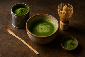 Illustration af matcha starter sæt