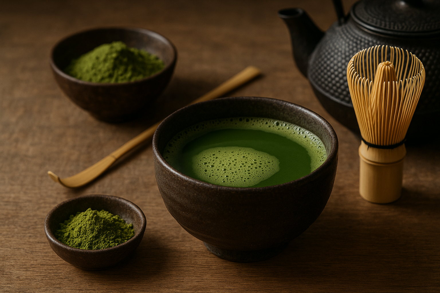 Illustration af matcha te opskrift