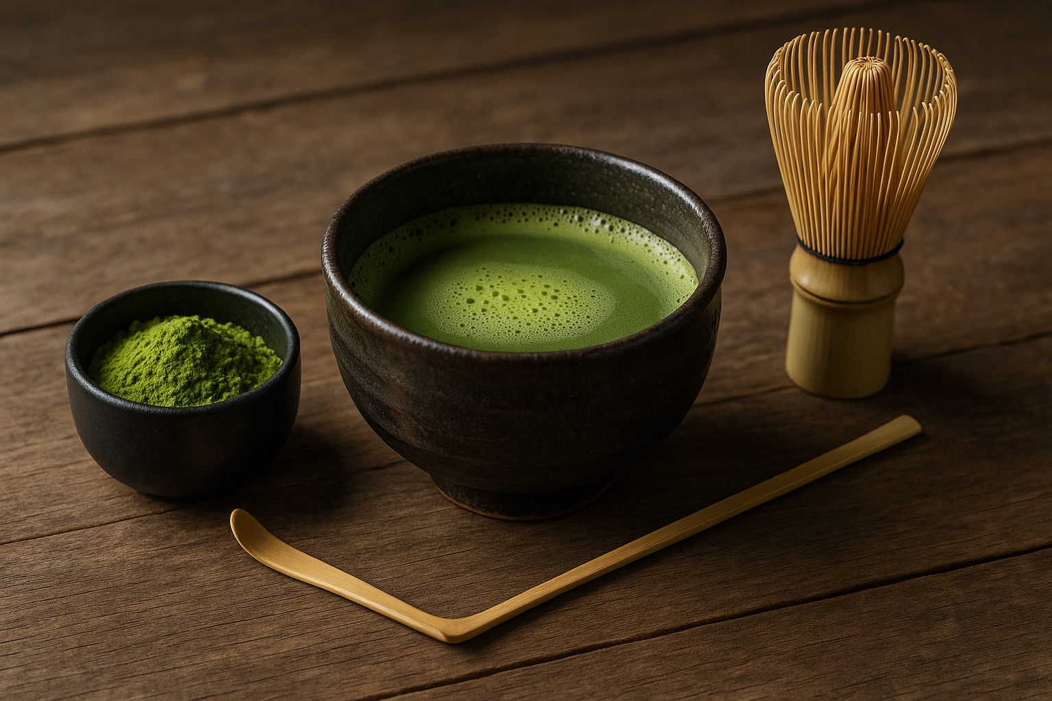 Illustration af matcha te sæt