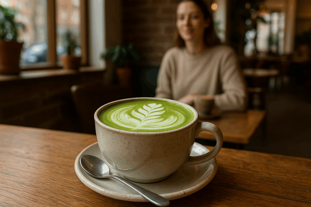 Illustration af økologisk matcha