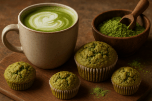 Illustration af opskrifter med matcha