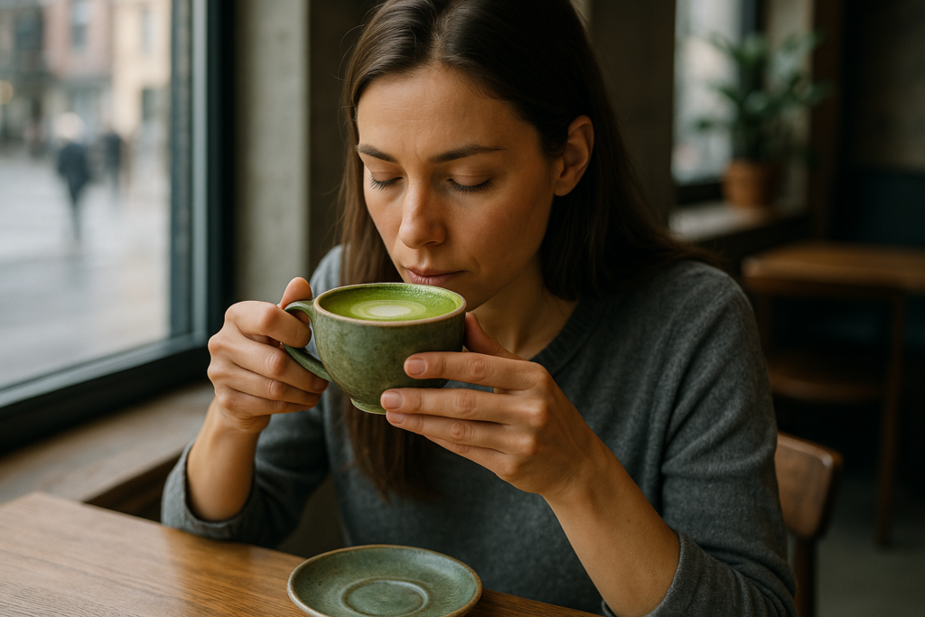 Illustration af matcha for fokus og energi