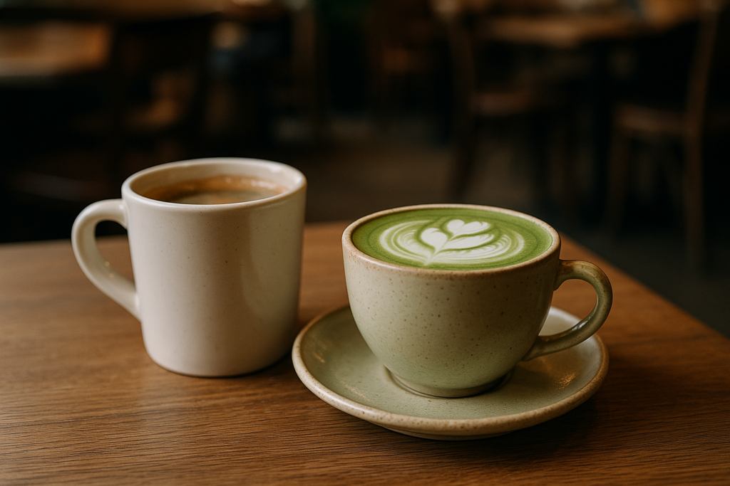 Illustration af matcha som alternativ til kaffe