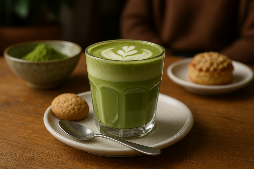 Illustration af matcha som rolig energi