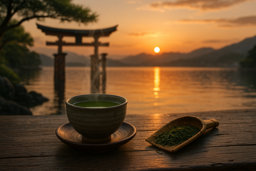 Illustration af japansk te historie