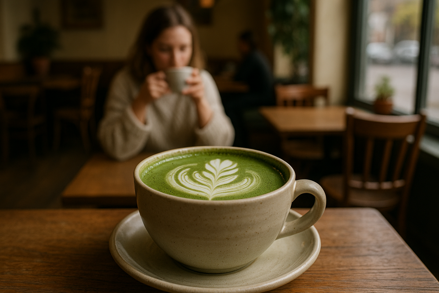 Illustration af matcha café koncept