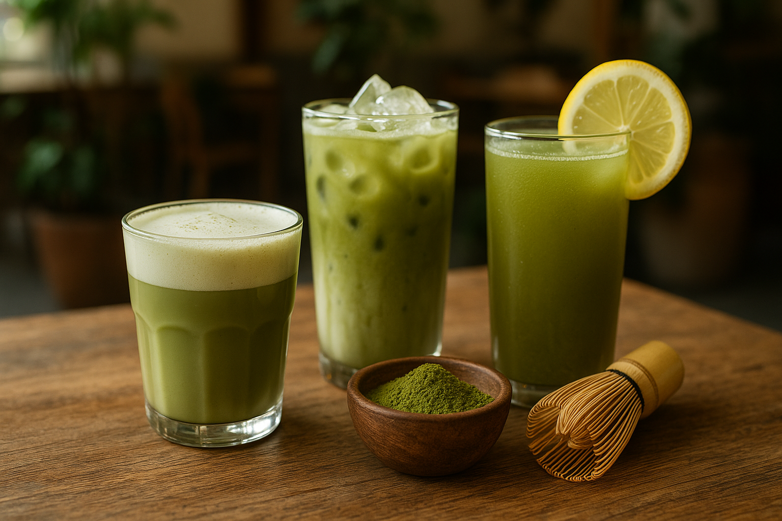 Illustration af matcha drink inspiration