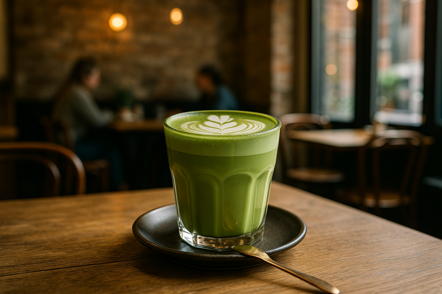 Illustration af matcha latte aarhus