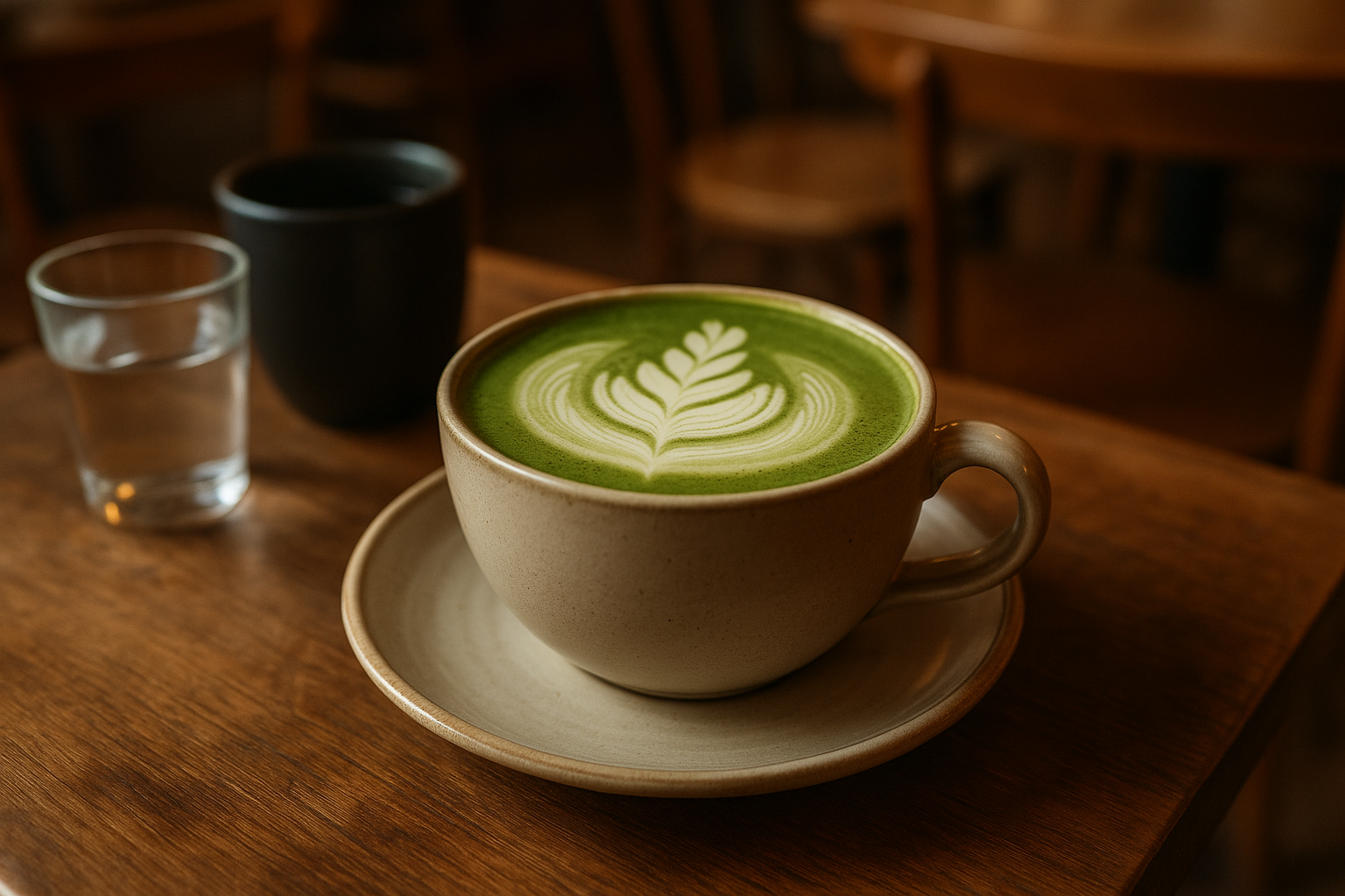 Illustration af matcha latte favorit